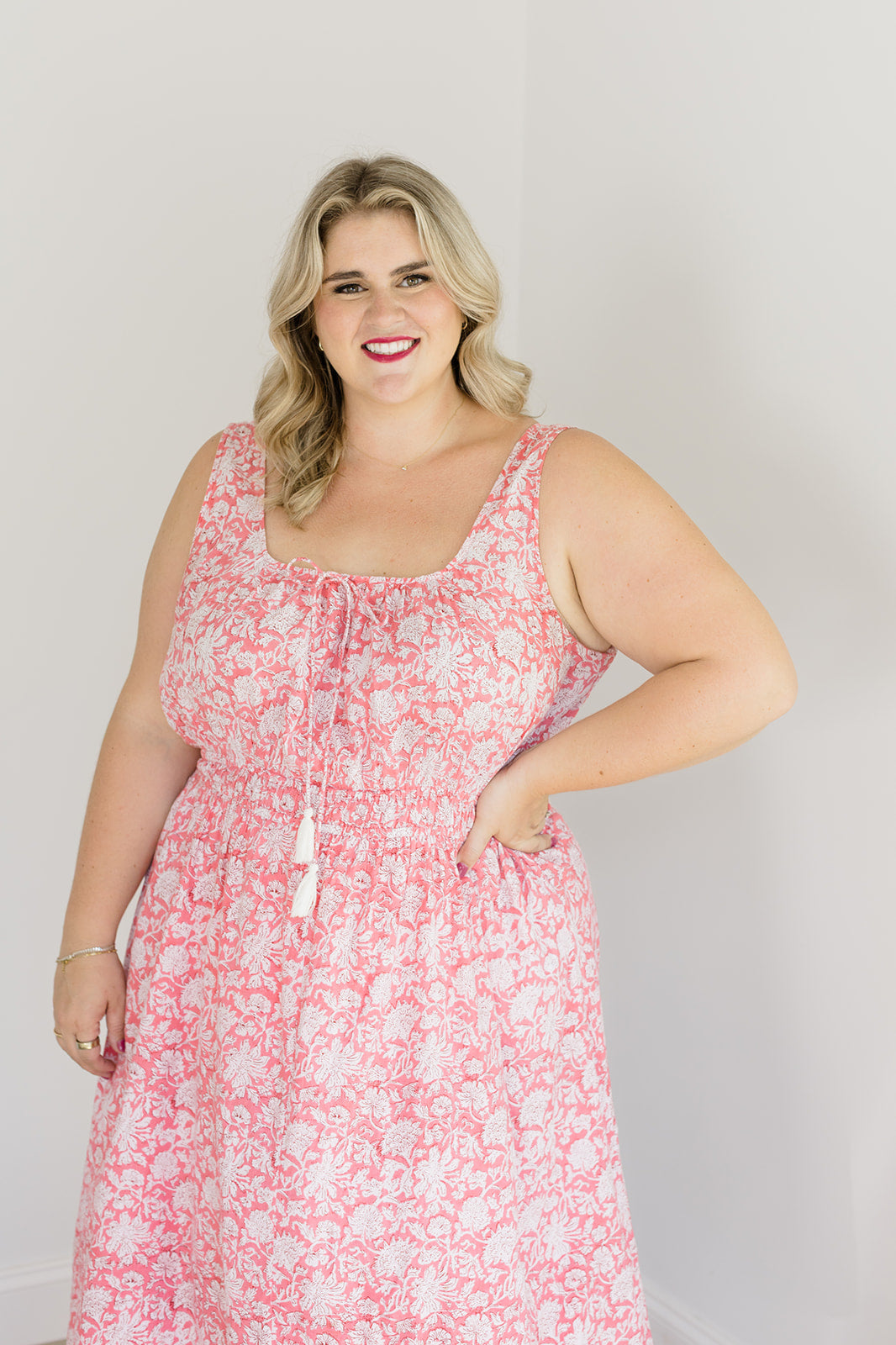 The Kiley Tank Dress in Watermelon Sorbet - Final Sale