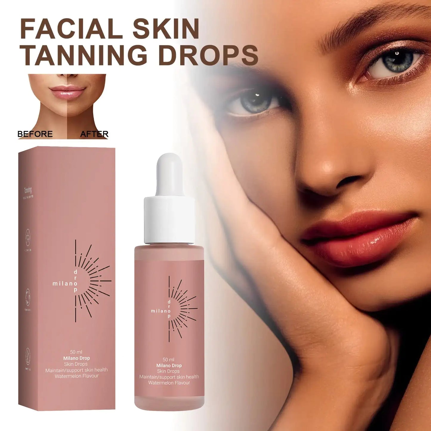 Self Tanning Face Serum Face Drops For Body or Fine Line Repair Skin