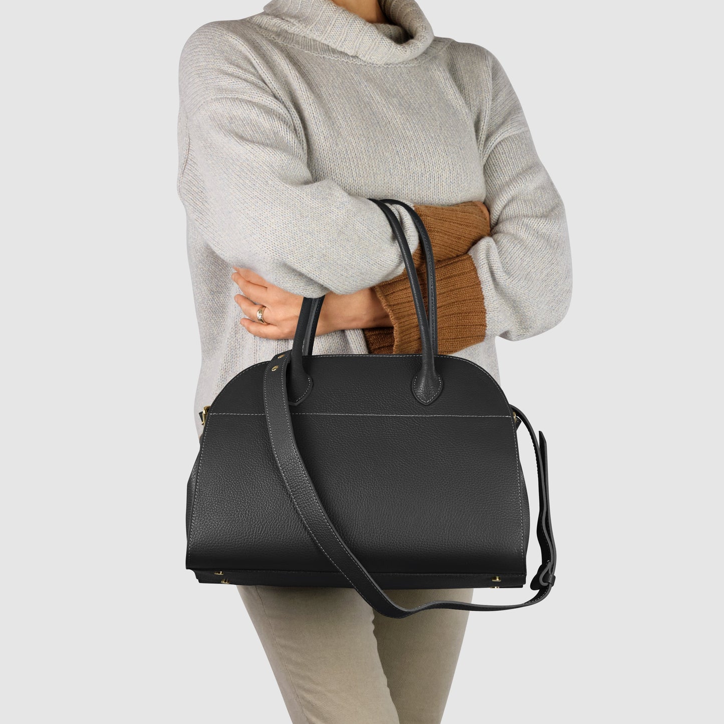 Calf Leather Top-Handle Bag
