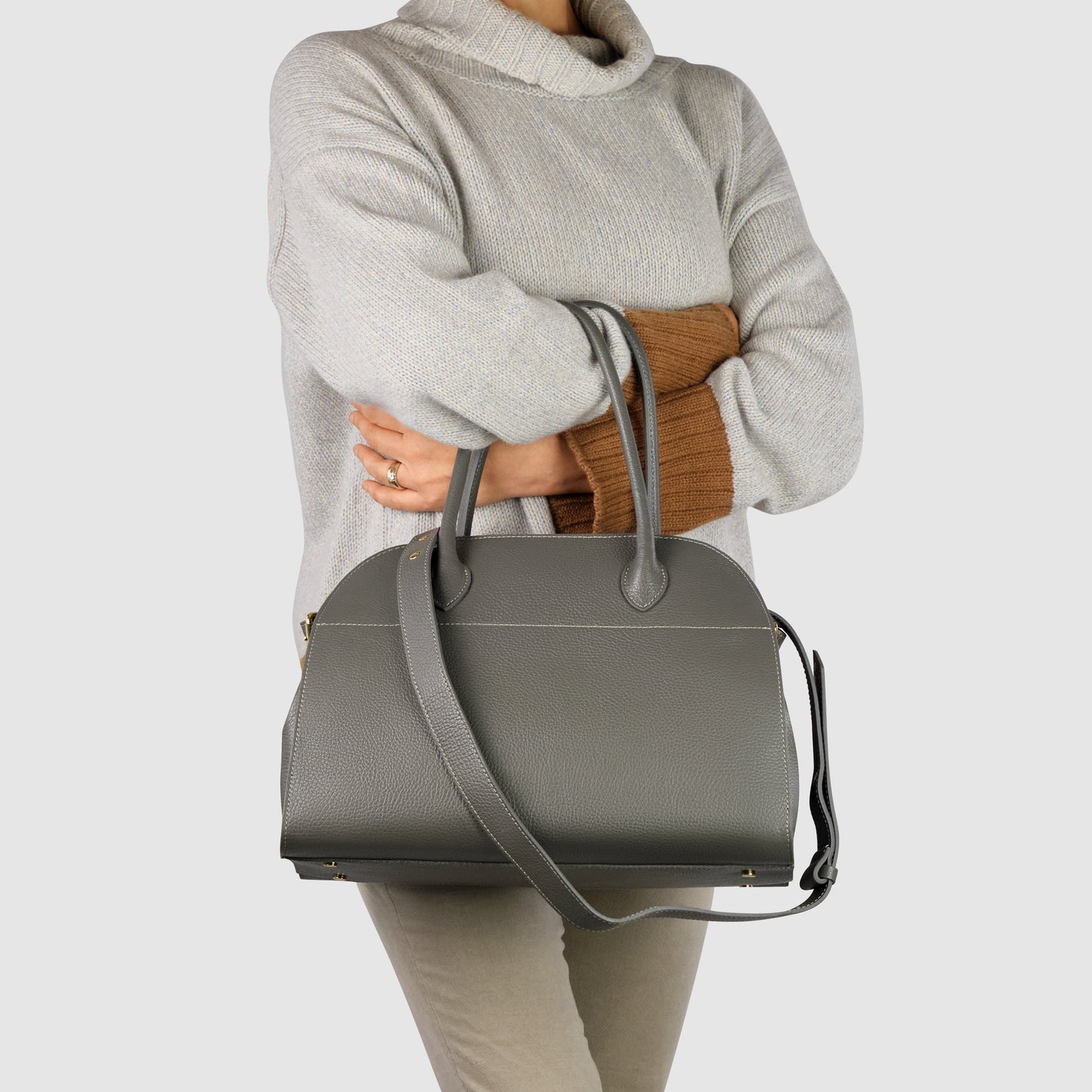 Calf Leather Top-Handle Bag