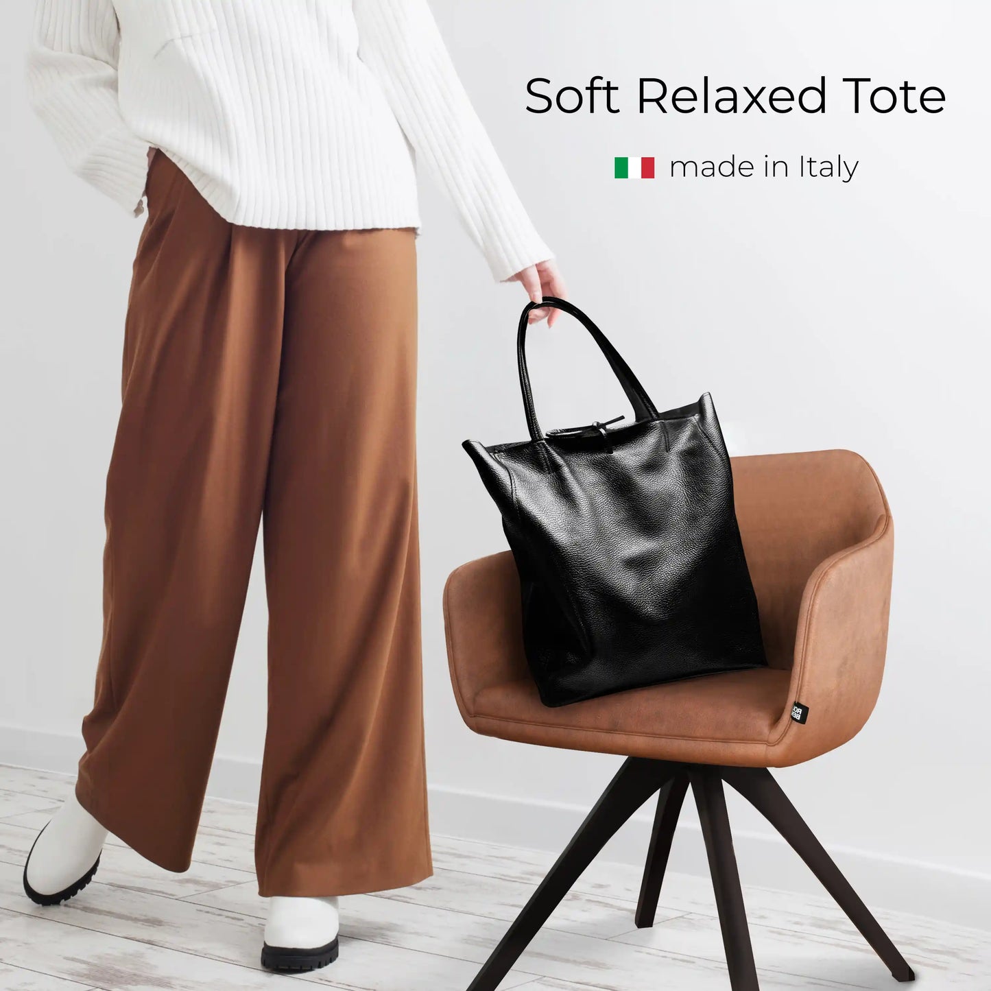 Metallic Calf Leather Tote Bag