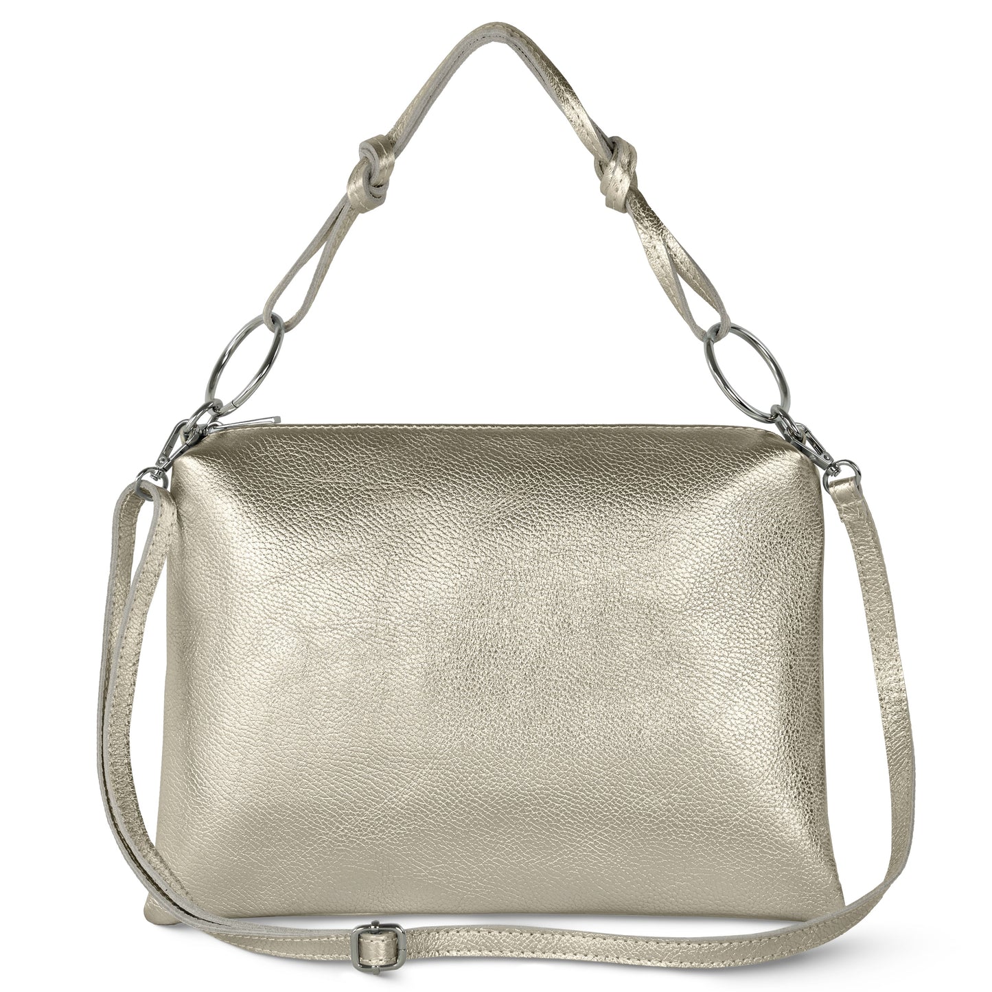 Metallic Calf Leather Shoulder Bag