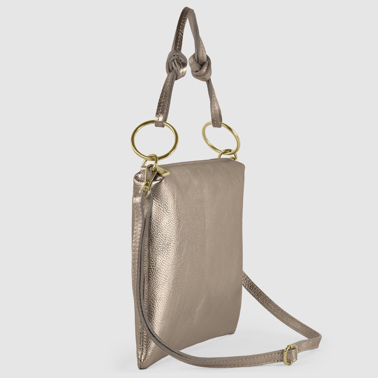 Metallic Calf Leather Shoulder Bag