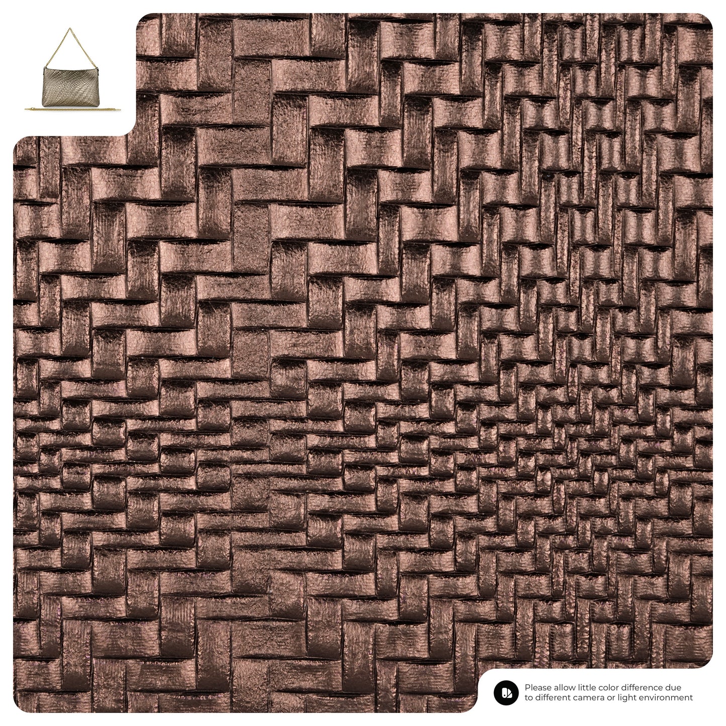 Grid Metallic Suede Leather Crossbody Bag