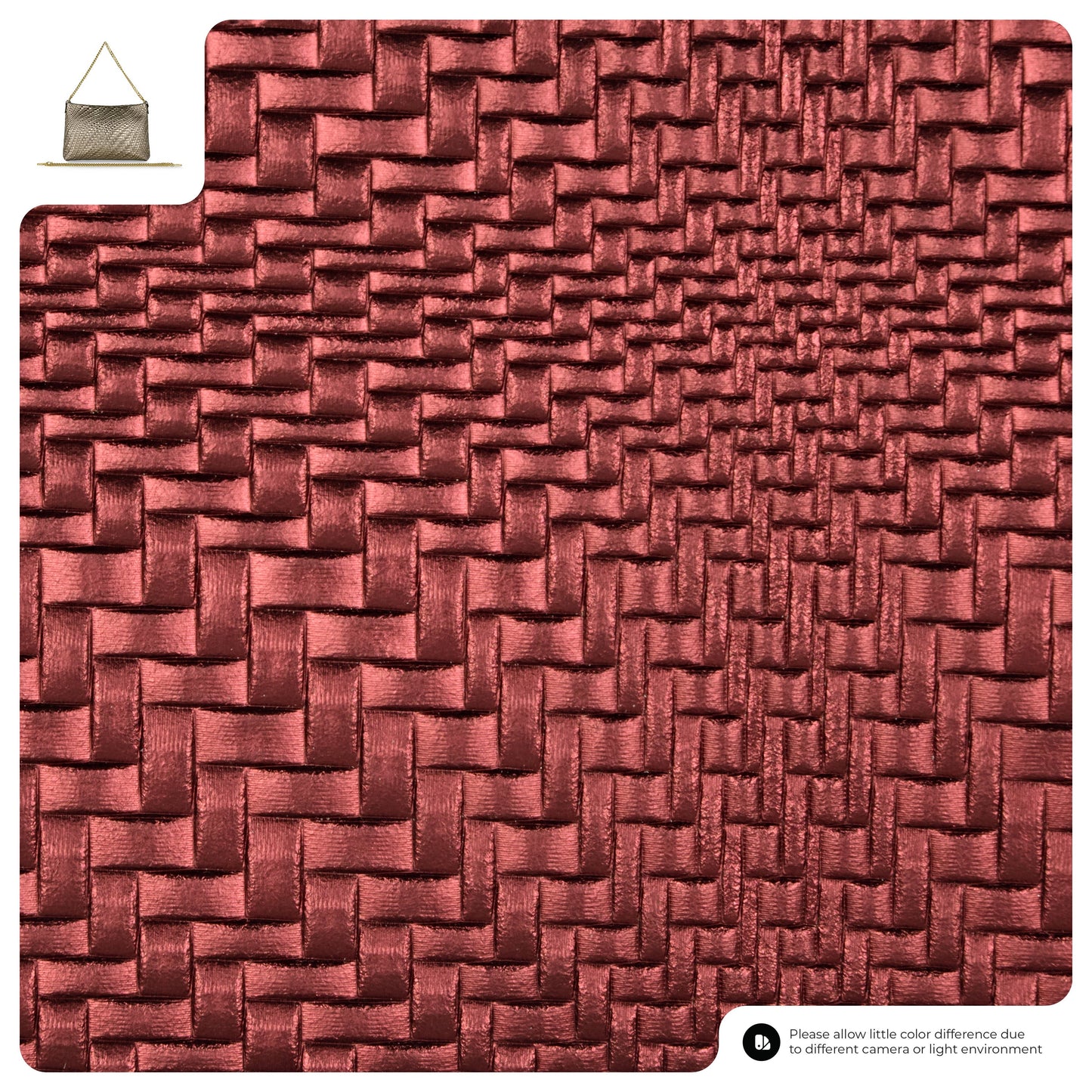 Grid Metallic Suede Leather Crossbody Bag