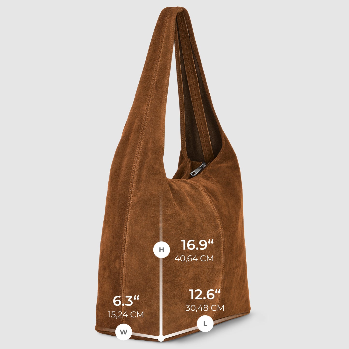 Suede Leather Hobo Bag