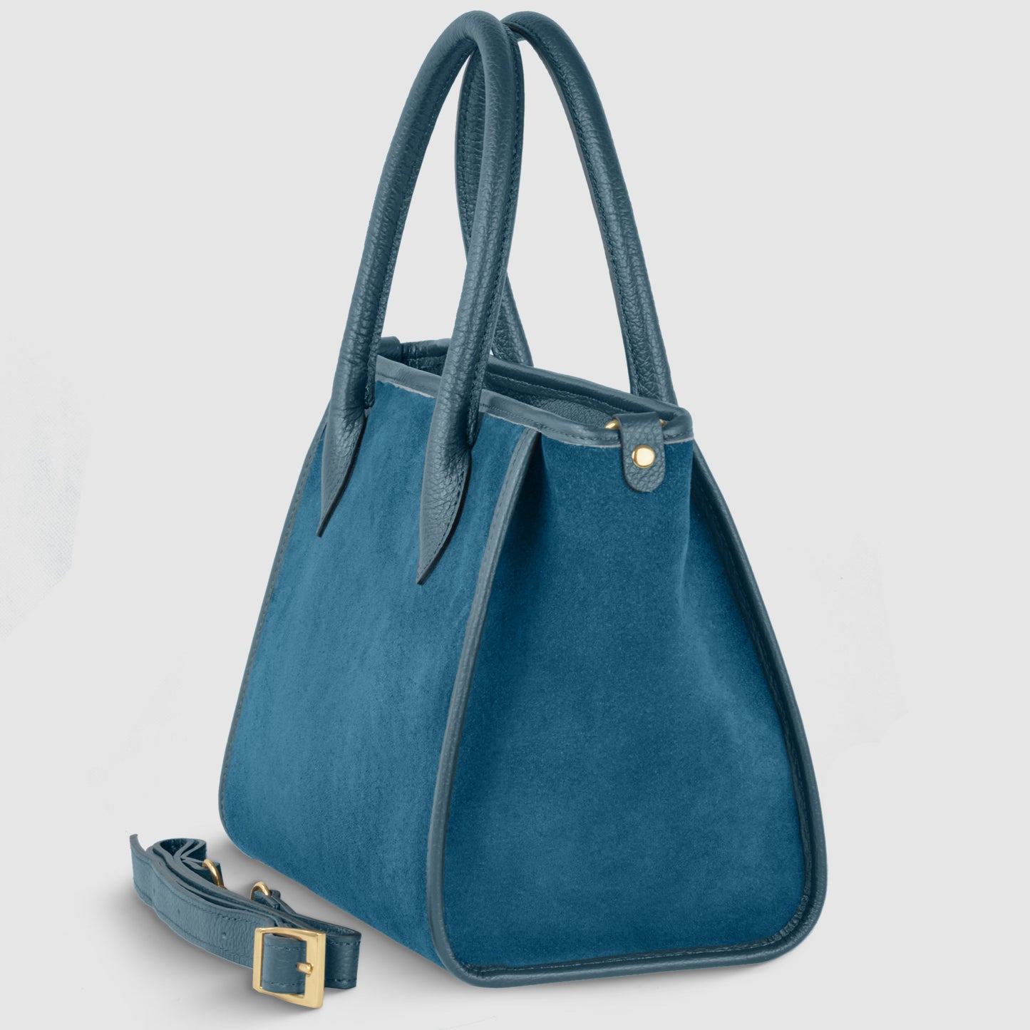 Suede Leather Top-Handle Bag