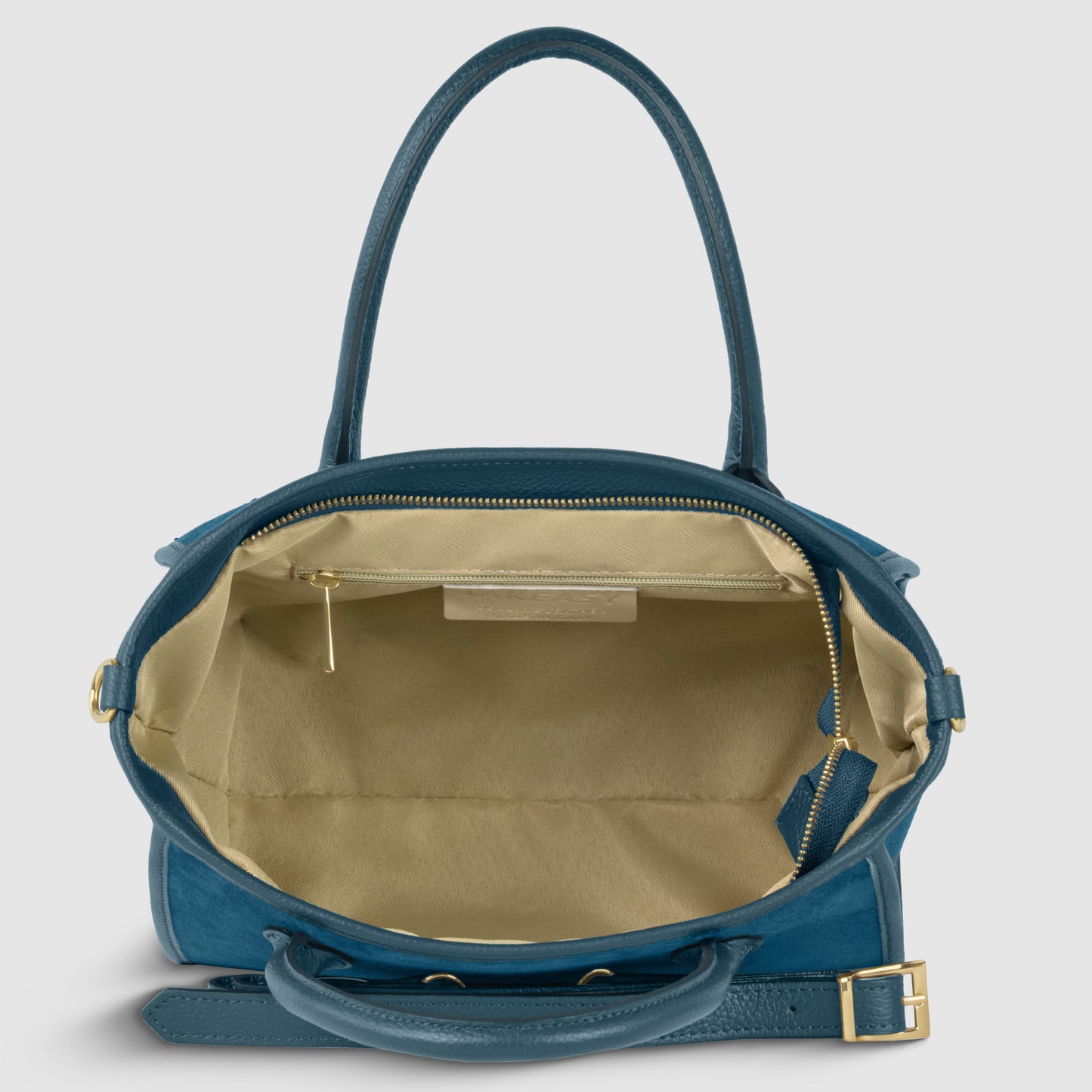 Suede Leather Top-Handle Bag