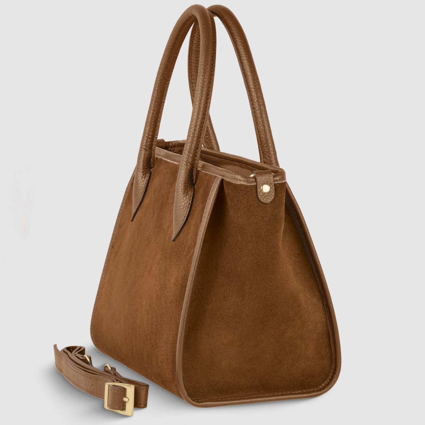 Suede Leather Top-Handle Bag