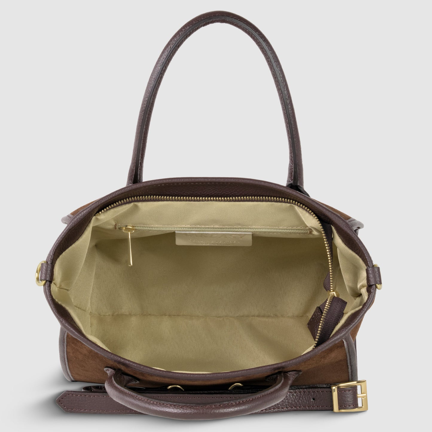 Suede Leather Top-Handle Bag