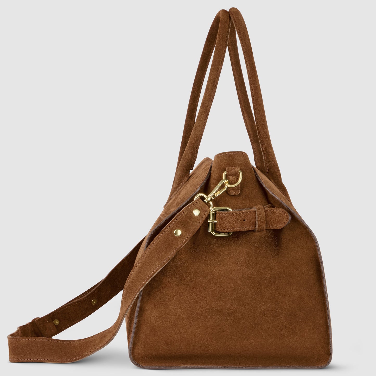 Suede Leather Top-Handle Bag
