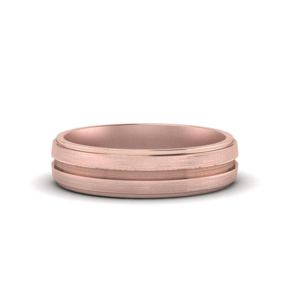 Textured Inlay Wedding Band