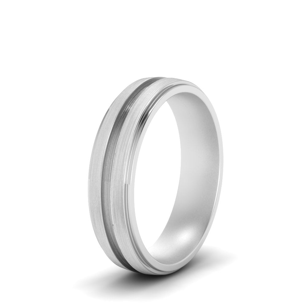 Textured Inlay Wedding Band