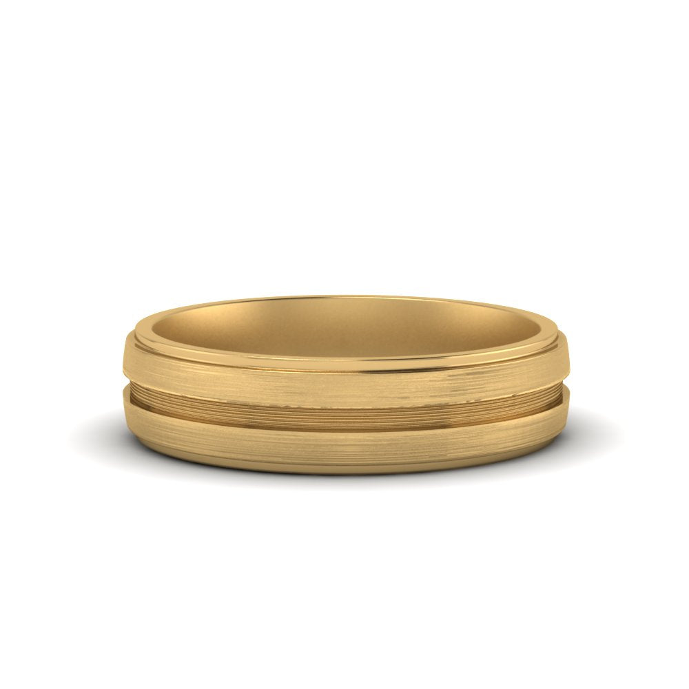 Textured Inlay Wedding Band