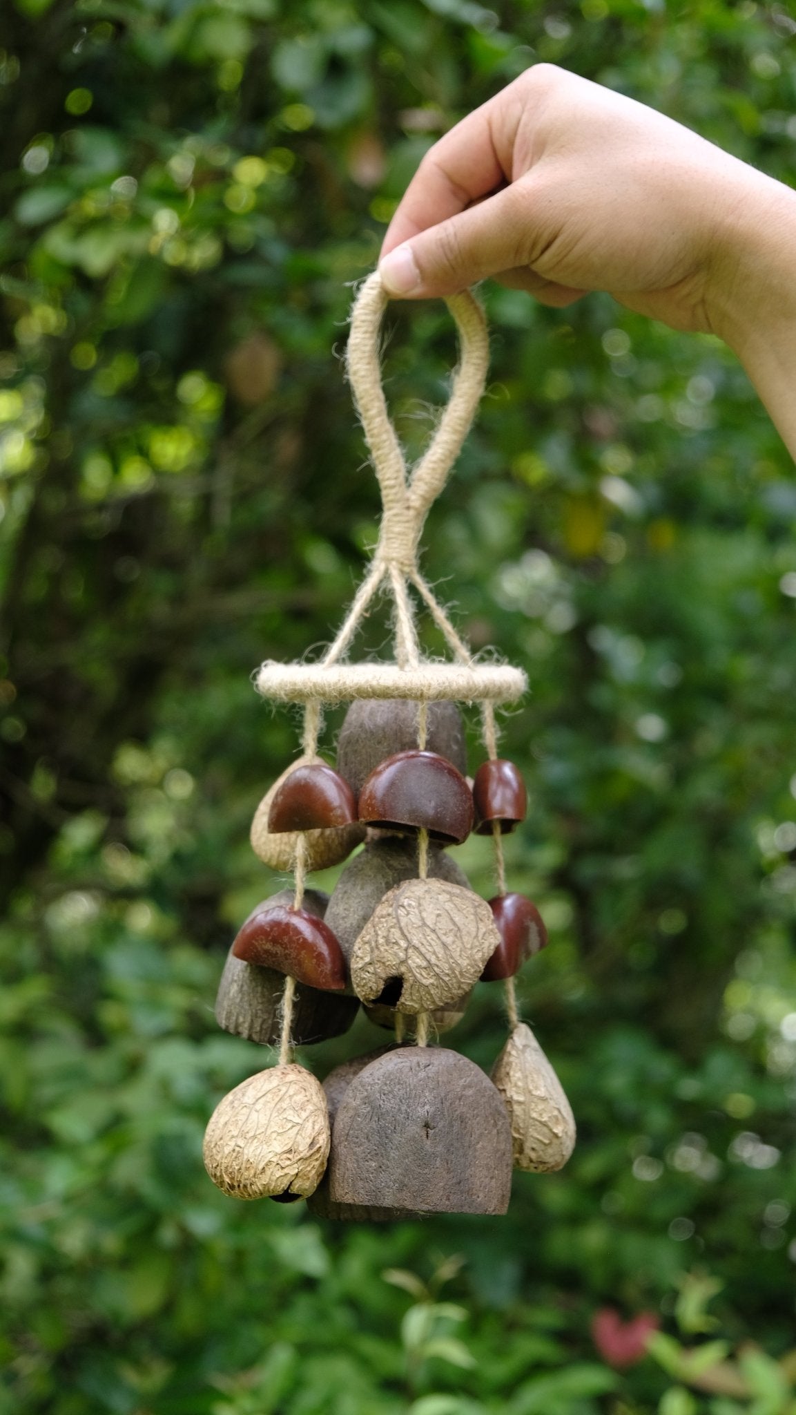 "The Deep Forest Chime" - Clustered Coconut & Seed Pod Wind Mobile