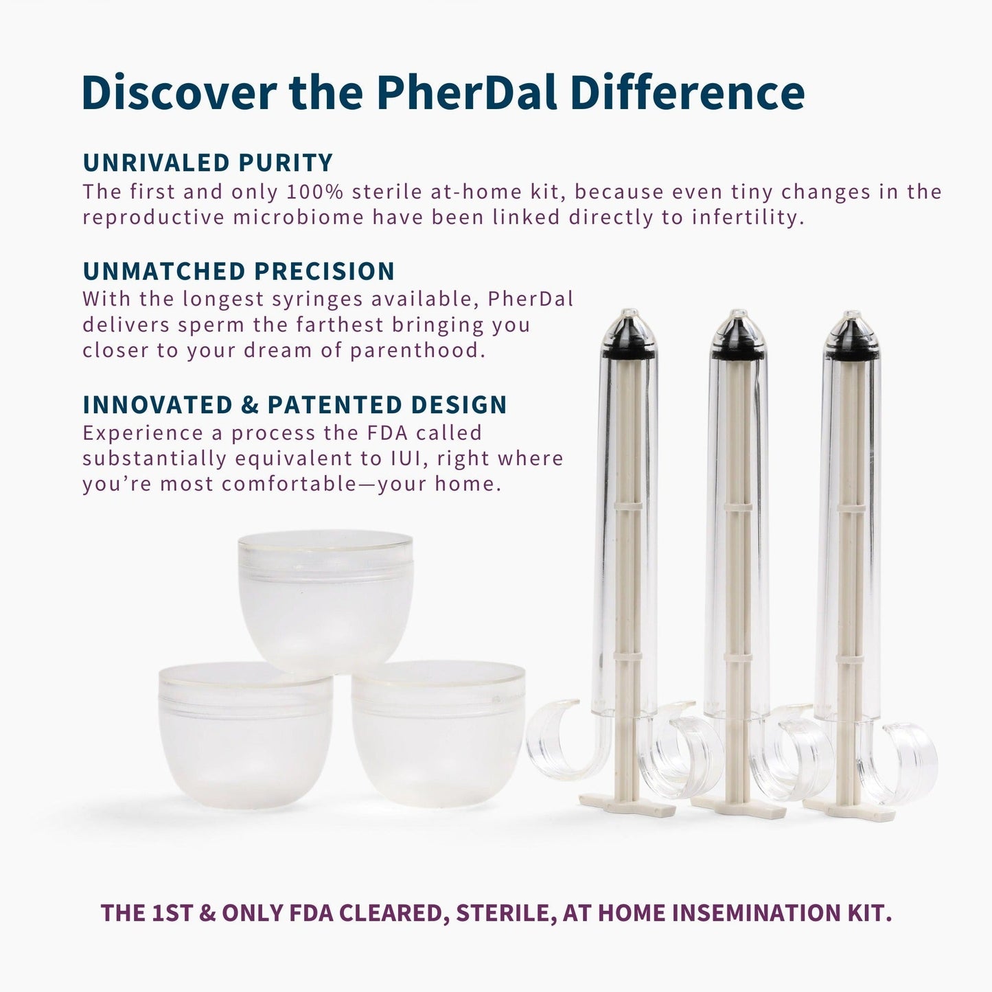 PherDal At Home Insemination Kit - 3 pack, Patented, Sterile, FDA cleared