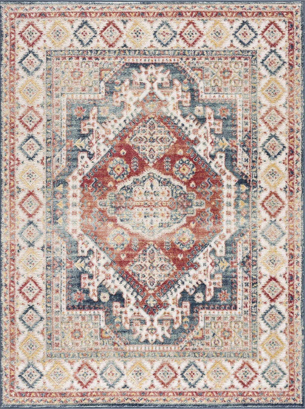 Brend Rust Medallion Area Rug - Clearance