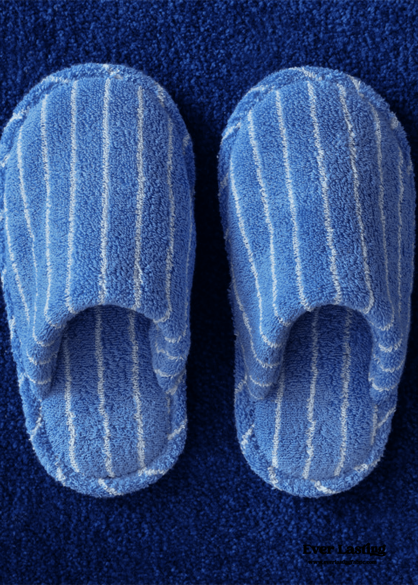 Thin Striped House Slippers / Blue