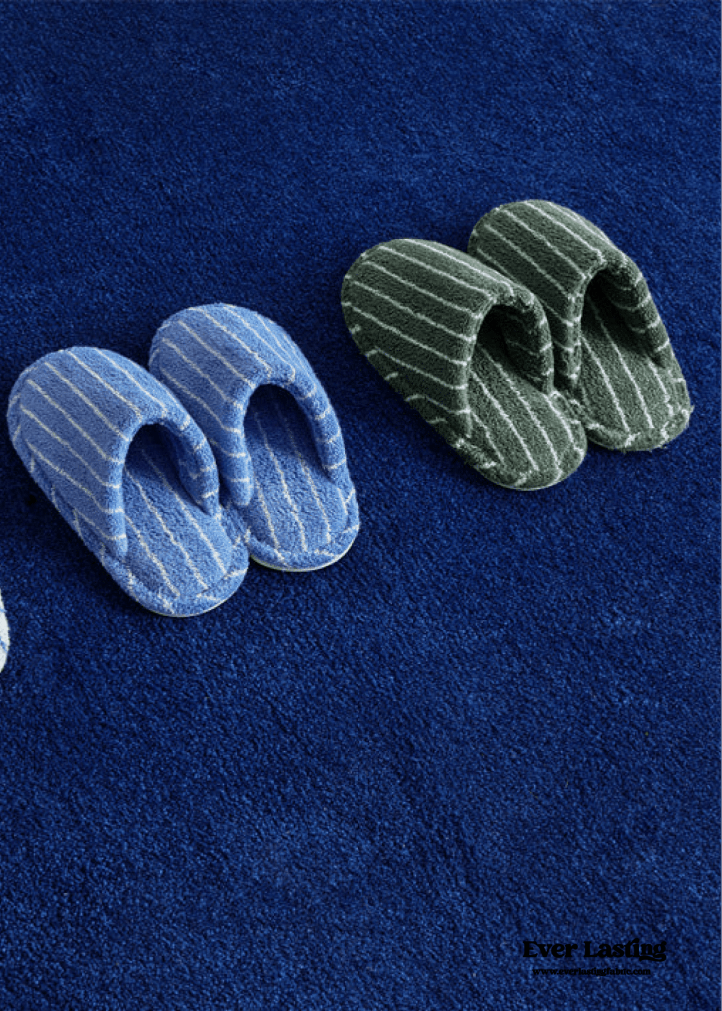 Thin Striped House Slippers / Blue