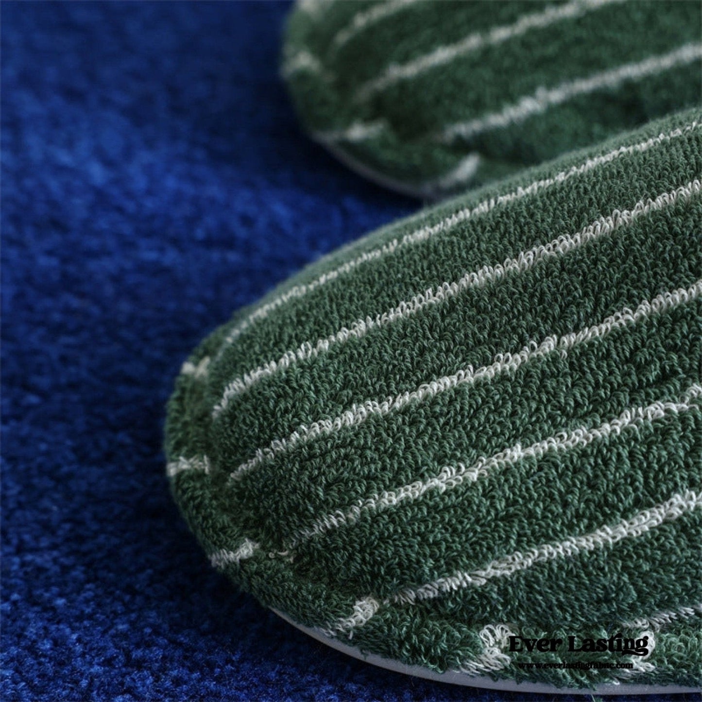 Thin Striped House Slippers / Blue