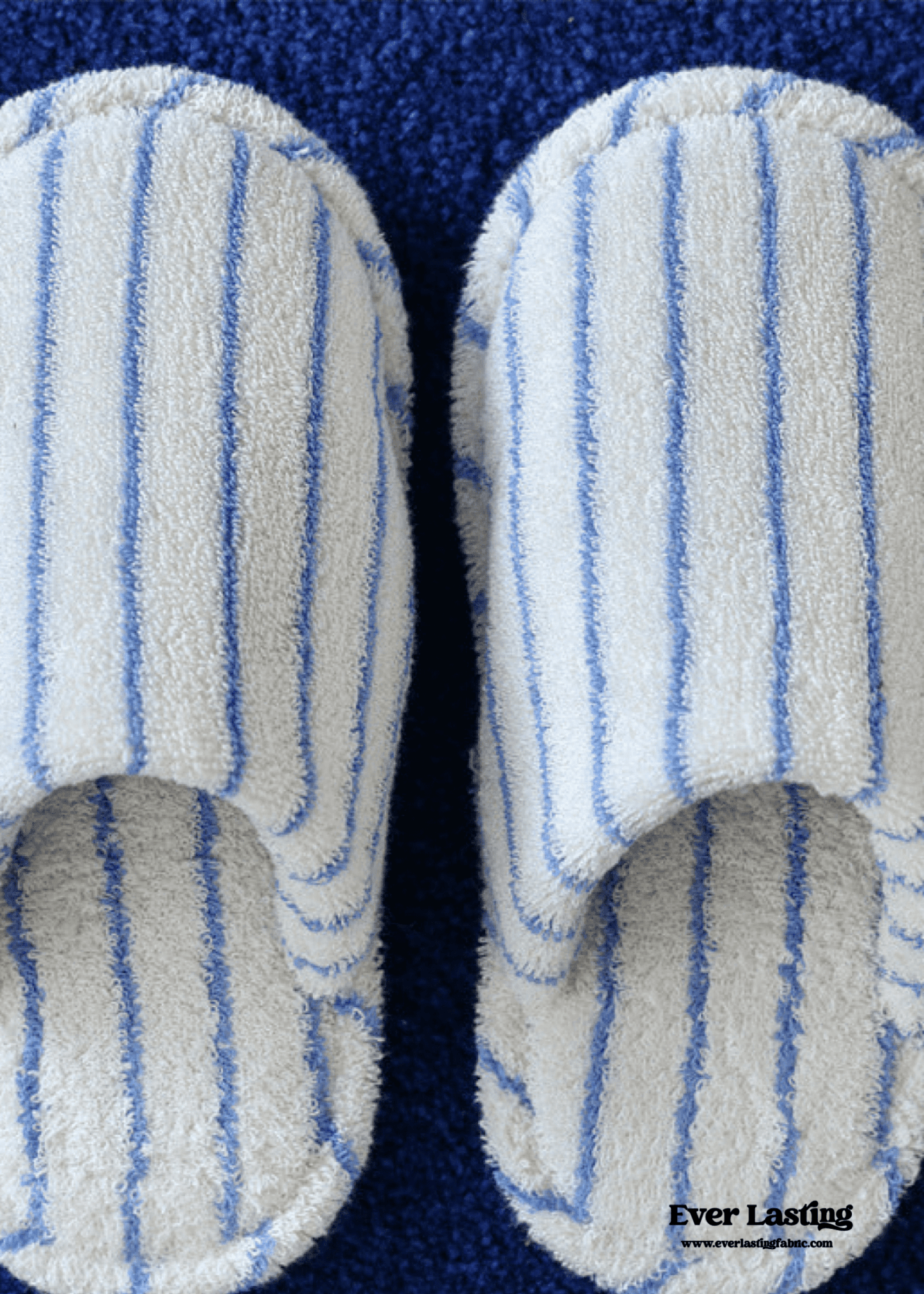Thin Striped House Slippers / Blue