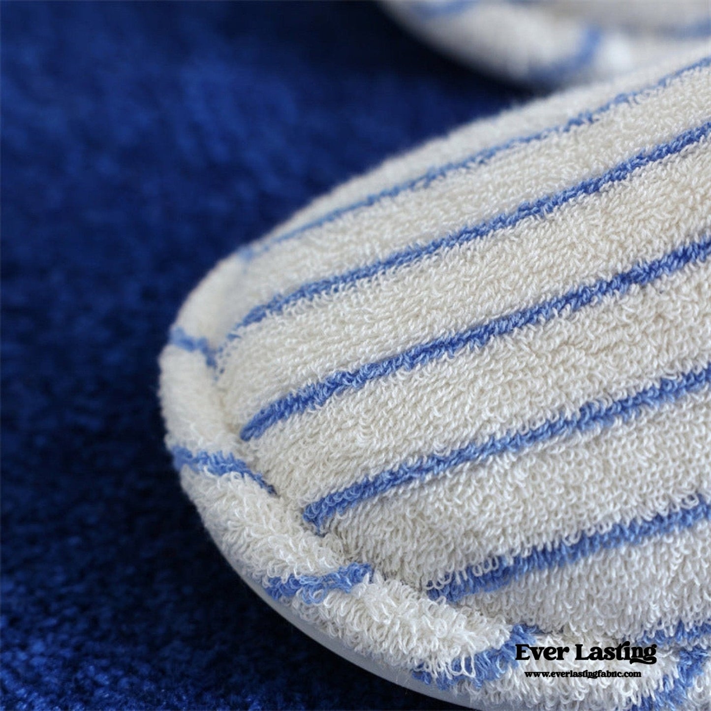 Thin Striped House Slippers / Blue