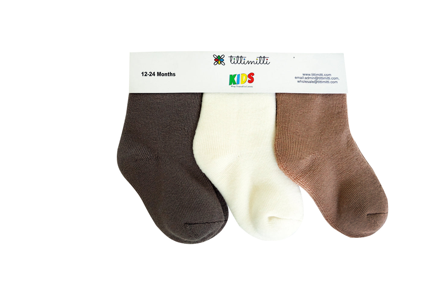 75% Merino Wool Baby Toddler Terry Socks 3-Pack