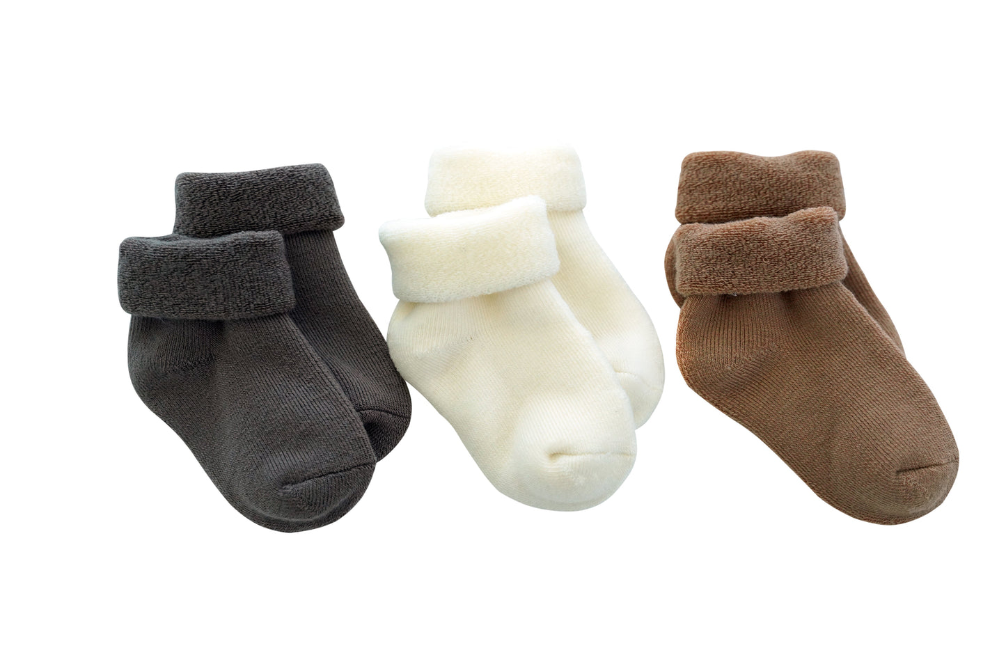 75% Merino Wool Baby Toddler Terry Socks 3-Pack