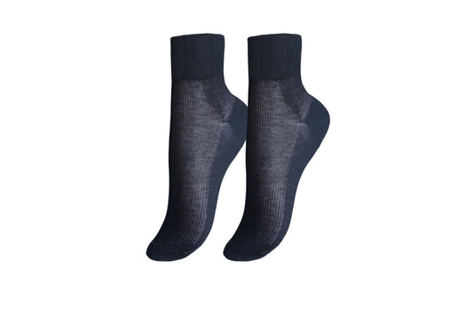 100% Mercerized Cotton "Filo di Scozia" Women's Ankle Socks. 1 Pair. Made in Italy.