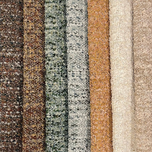 CORA - SOLID BOUCLE UPHOLSTERY FABRIC BY THE YARD