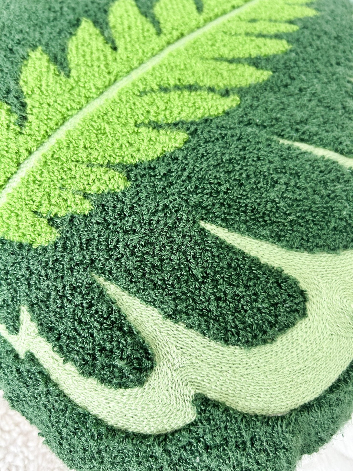 Tufted Calathea Medallion Leaf Decor Pillow