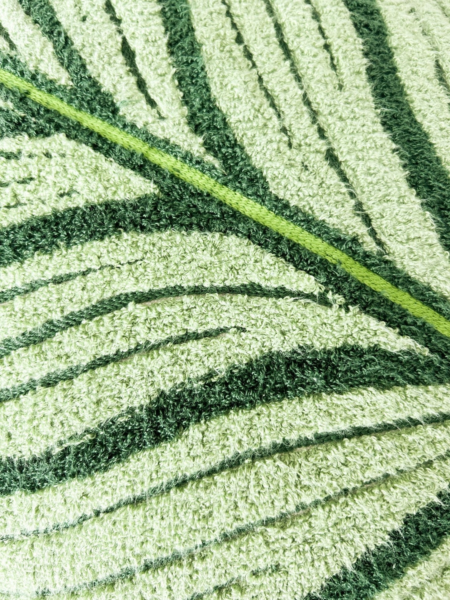 Tufted Calathea Orbifolia Leaf Decor Pillow