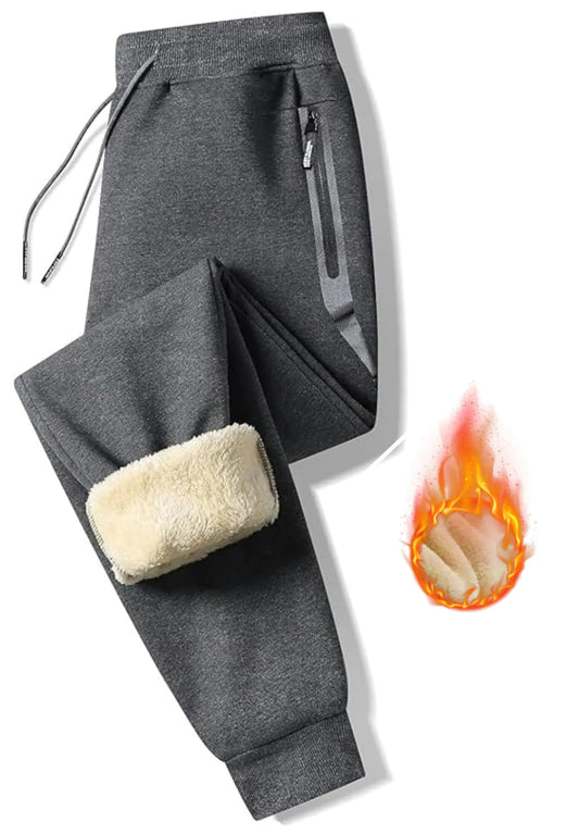 Men's Cotton Fleece Lined Joggers Winter Sweatpants with Pockets