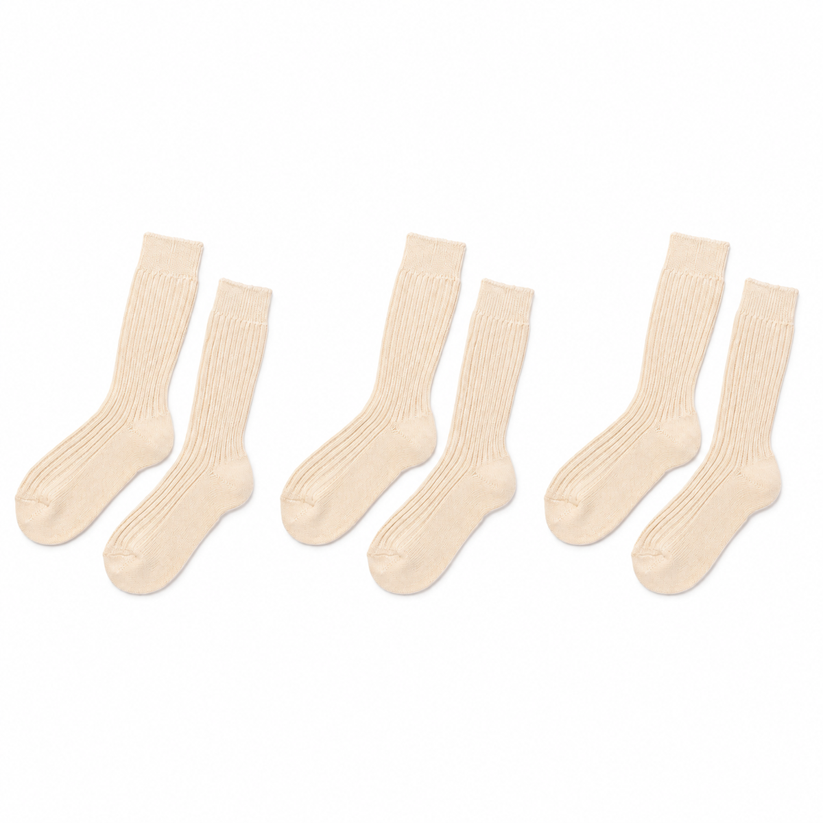 100% Organic Cotton Men's Boot Socks. 3 Pairs. Made in Italy.