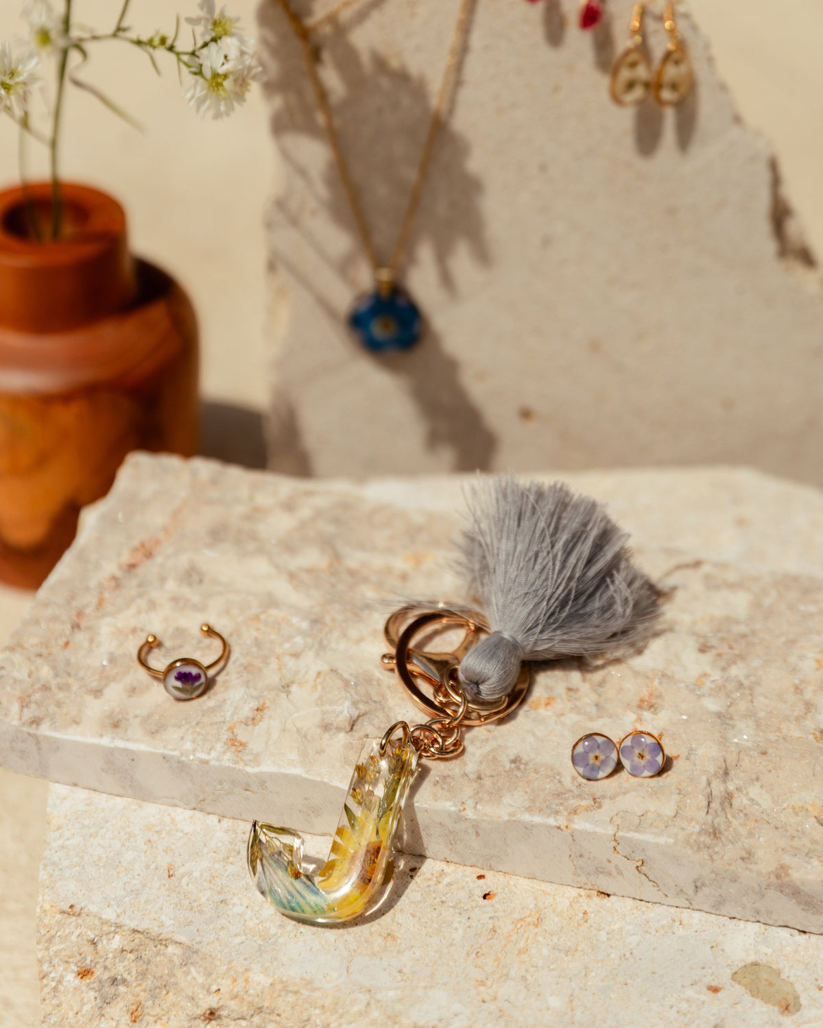 Wildflower Letter Keychain