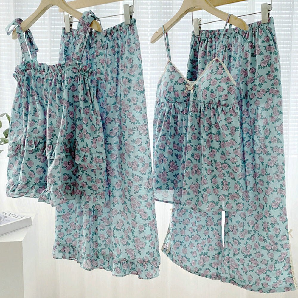 Vivian Vintage Floral Pajama Set / Tie Strap
