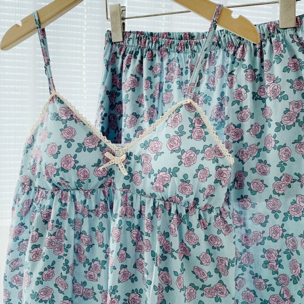 Vivian Vintage Floral Pajama Set / Tie Strap