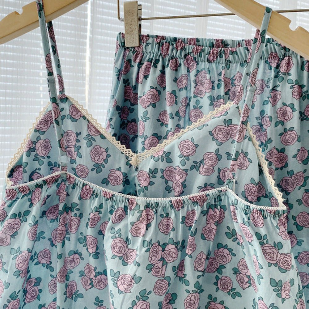 Vivian Vintage Floral Pajama Set / Tie Strap