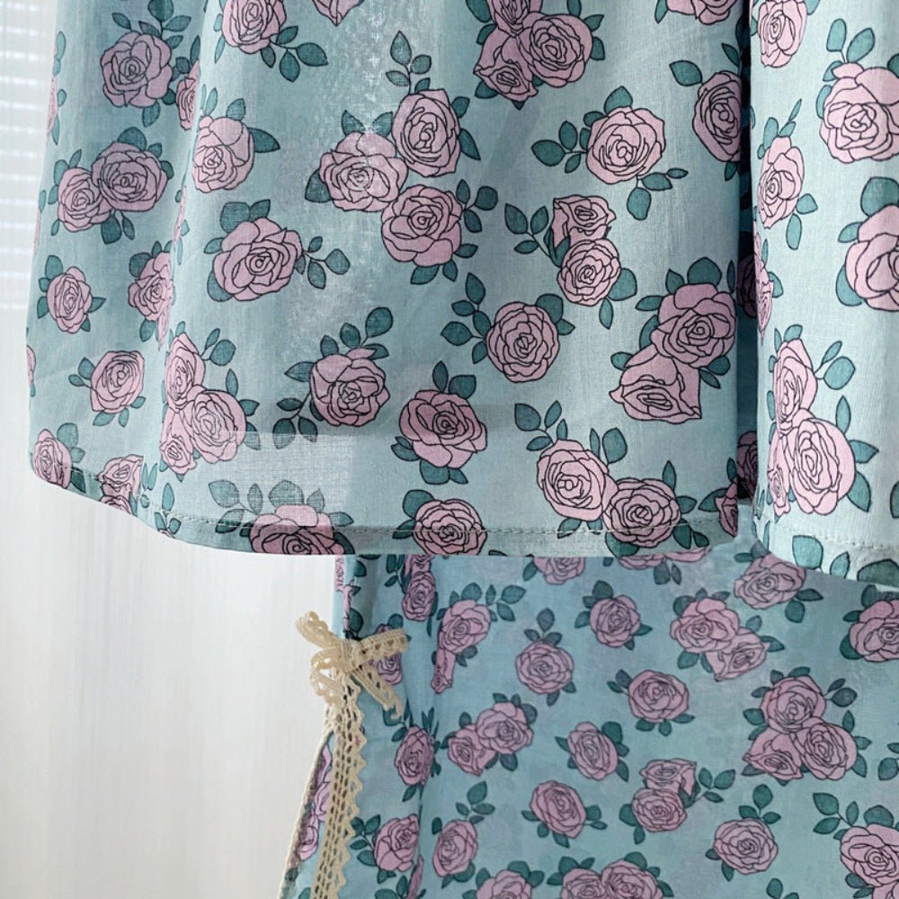 Vivian Vintage Floral Pajama Set / Tie Strap