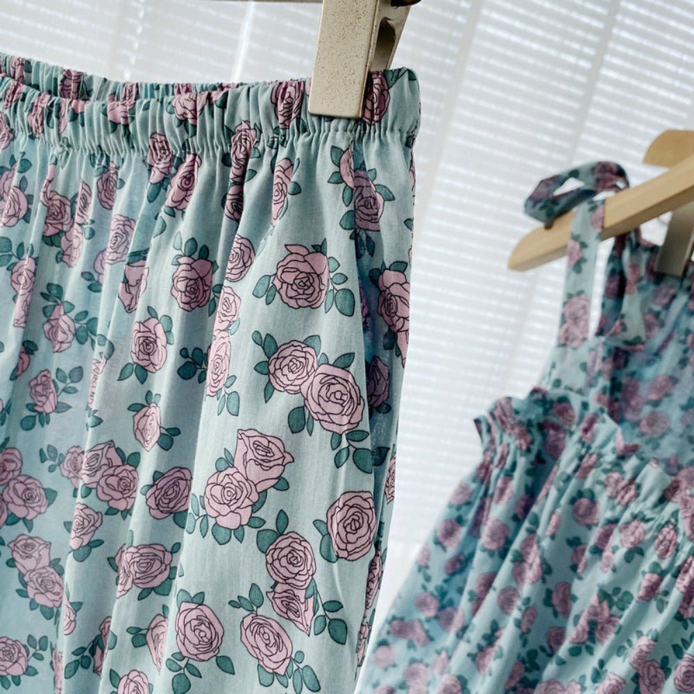 Vivian Vintage Floral Pajama Set / Tie Strap