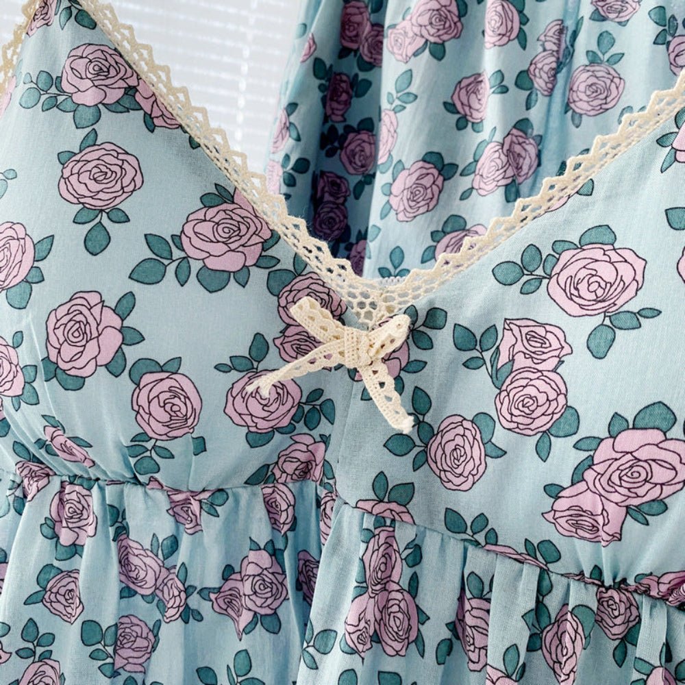 Vivian Vintage Floral Pajama Set / Tie Strap