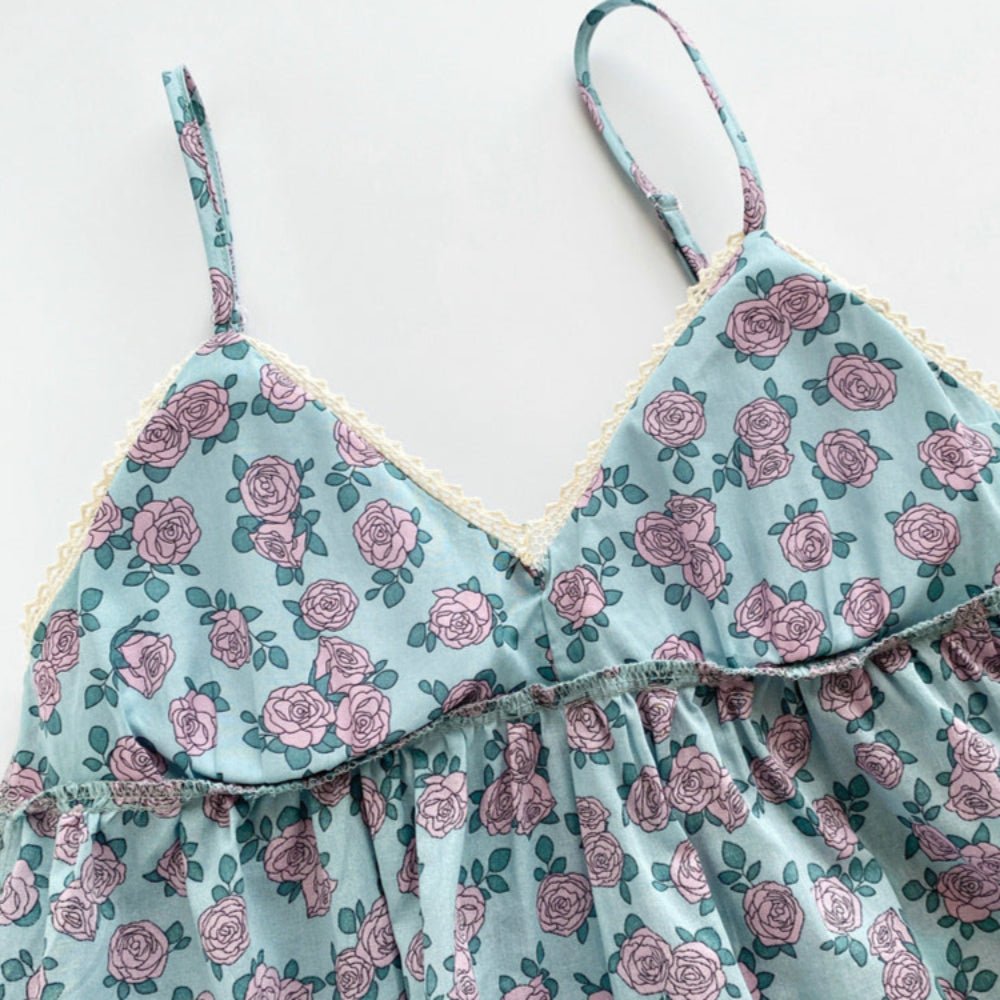 Vivian Vintage Floral Pajama Set / V Neck