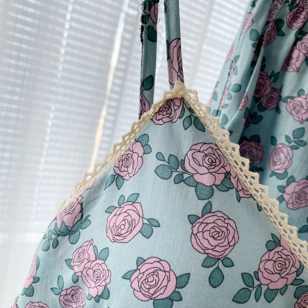 Vivian Vintage Floral Pajama Set / Tie Strap