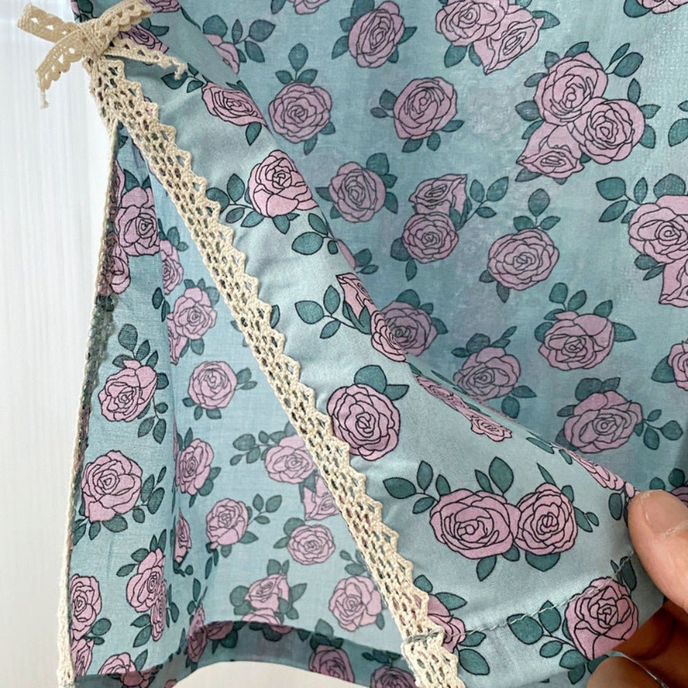 Vivian Vintage Floral Pajama Set / V Neck