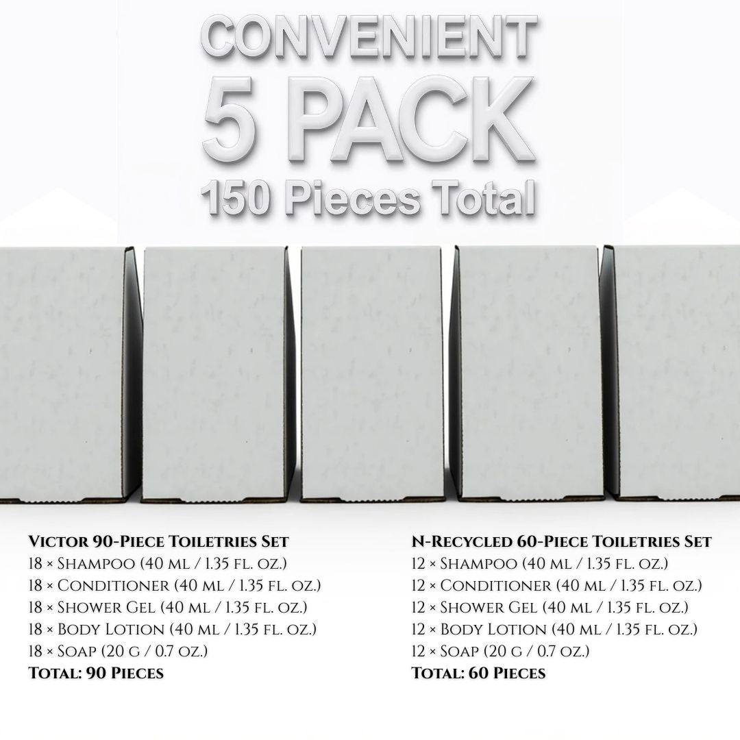 Roomsium Bulk Hotel Toiletries 150-Piece Guest Amenities Set